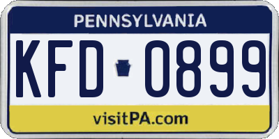 PA license plate KFD0899