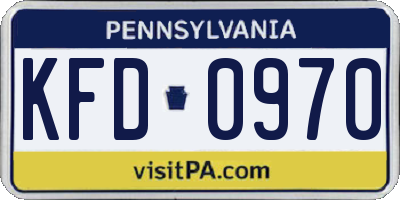 PA license plate KFD0970