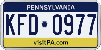 PA license plate KFD0977