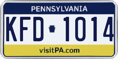 PA license plate KFD1014