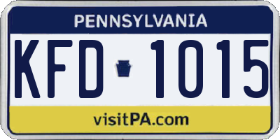 PA license plate KFD1015