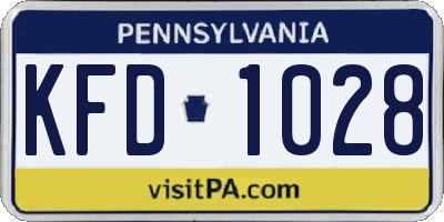 PA license plate KFD1028