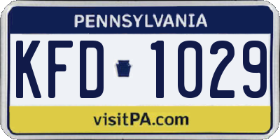 PA license plate KFD1029