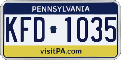 PA license plate KFD1035