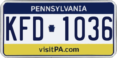 PA license plate KFD1036