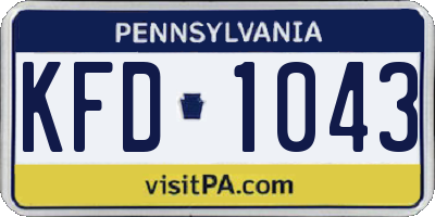 PA license plate KFD1043