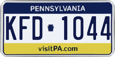 PA license plate KFD1044