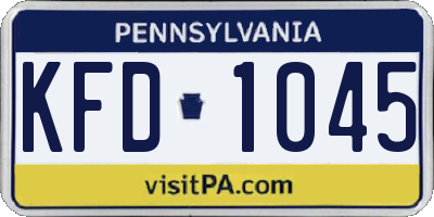 PA license plate KFD1045
