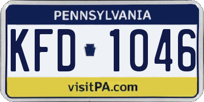 PA license plate KFD1046