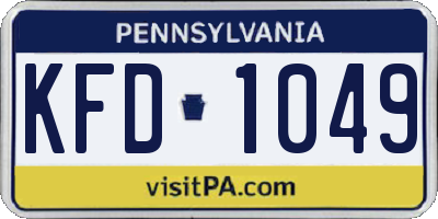 PA license plate KFD1049
