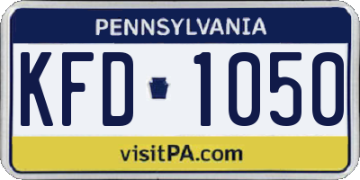 PA license plate KFD1050