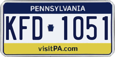 PA license plate KFD1051