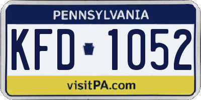PA license plate KFD1052