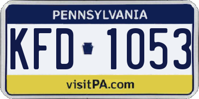 PA license plate KFD1053