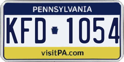 PA license plate KFD1054