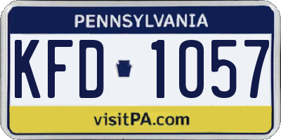 PA license plate KFD1057