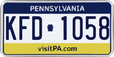 PA license plate KFD1058