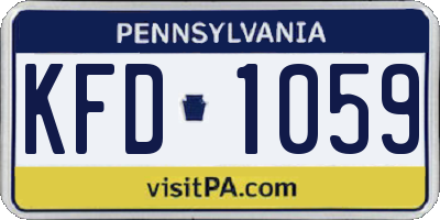 PA license plate KFD1059