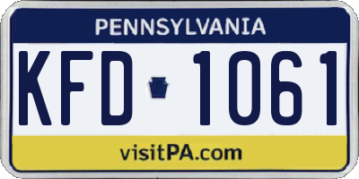 PA license plate KFD1061