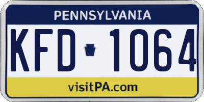 PA license plate KFD1064