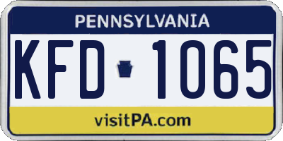 PA license plate KFD1065