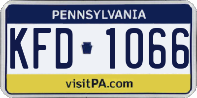 PA license plate KFD1066
