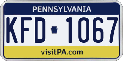 PA license plate KFD1067