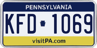PA license plate KFD1069