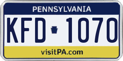 PA license plate KFD1070