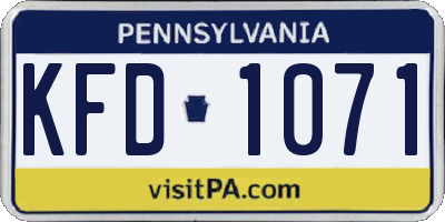 PA license plate KFD1071