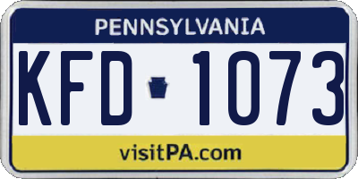 PA license plate KFD1073