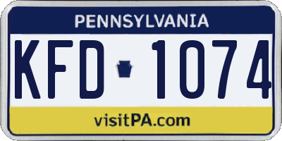 PA license plate KFD1074
