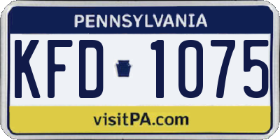 PA license plate KFD1075