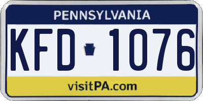 PA license plate KFD1076