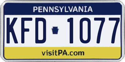 PA license plate KFD1077