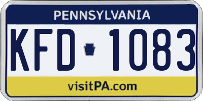 PA license plate KFD1083