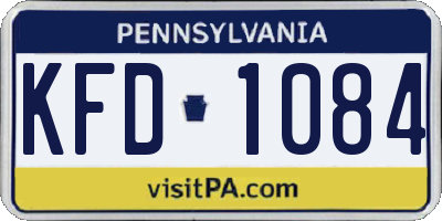 PA license plate KFD1084