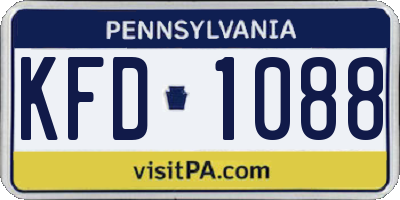 PA license plate KFD1088