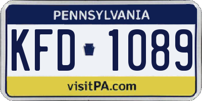 PA license plate KFD1089