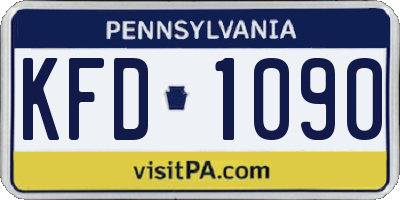 PA license plate KFD1090