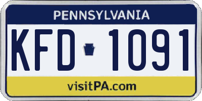 PA license plate KFD1091