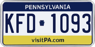 PA license plate KFD1093