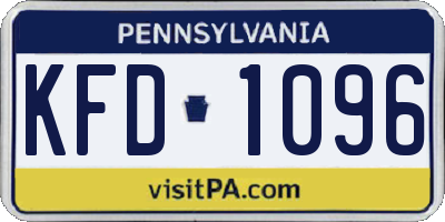 PA license plate KFD1096