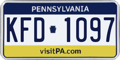 PA license plate KFD1097