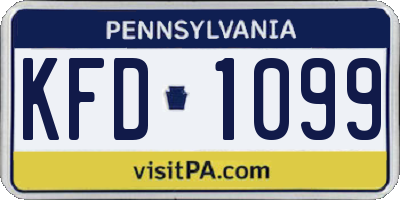 PA license plate KFD1099