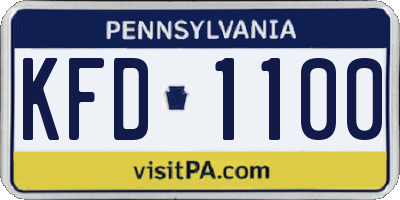 PA license plate KFD1100