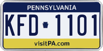 PA license plate KFD1101
