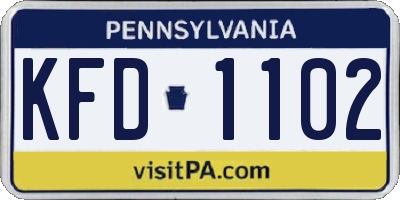 PA license plate KFD1102