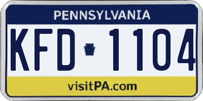 PA license plate KFD1104