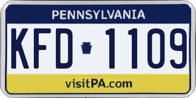 PA license plate KFD1109